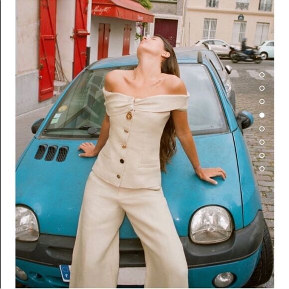 ZARA Linen Off Shoulder Top - Picture 4 of 12